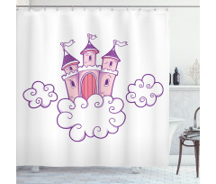 Dreamy Fortress Clouds Art Shower Curtain