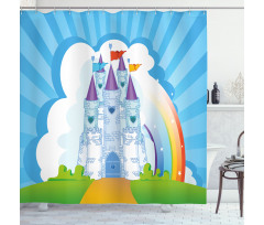 Rainbow Fortress Princess Shower Curtain