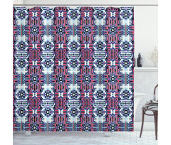 Rhythmic Modernized Tribal Shower Curtain