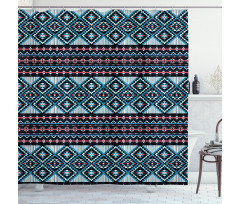 Geometric Triangles Ornate Shower Curtain