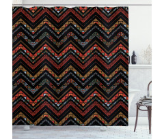 Ethnical Zigzag Chevron Art Shower Curtain