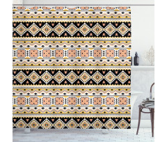 Triangles Tribal Motifs Art Shower Curtain