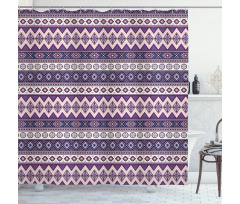 Purple Art Tribal Triangles Shower Curtain