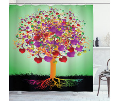 Magic Love Tree Heart Shower Curtain