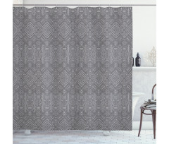 Symmetric Greyscale Motifs Shower Curtain