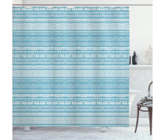 Horizontal Strips and Zigzags Shower Curtain