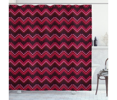 Ethnic Chevrons in Warm Tones Shower Curtain