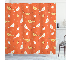 Birds with Heart Shapes Shower Curtain