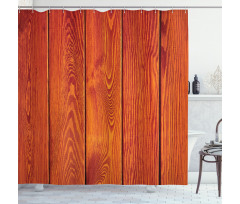 Wood Timber Floor Orange Shower Curtain