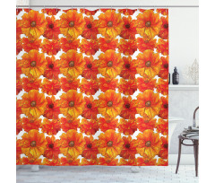 Antique Bohemian Poppies Shower Curtain