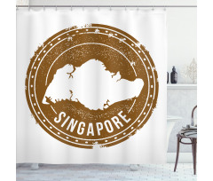 Grunge Mapping Design Shower Curtain