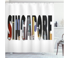 City Skyline in Lettering Shower Curtain