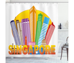 Typography and Skyline Shower Curtain