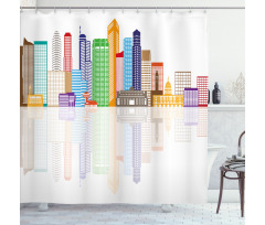 Panoramic Famous Landmark Shower Curtain