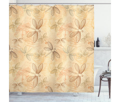 Vintage Birds Dragonflies Shower Curtain