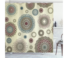 Oriental Round Motifs Shower Curtain