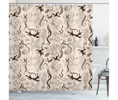 Octopus Crab Seahorse Shower Curtain