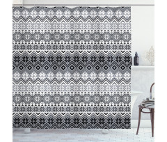 Nordic Snowflake Pattern Shower Curtain