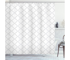 Monochrome Damask Pattern Shower Curtain
