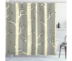 Birch Trees Nature Boho Shower Curtain