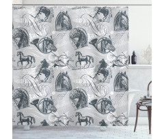 Horse Royal Animal Retro Shower Curtain
