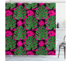 Big and Detailed Leaves Shower Curtain