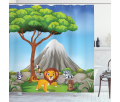 Animals Volcano Shower Curtain