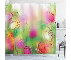 Tulips Urban Graphic Shower Curtain
