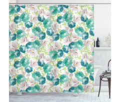 Flora Pattern with Rose Shower Curtain