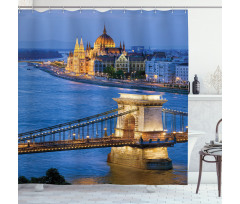 River of Budapest Bridge Shower Curtain