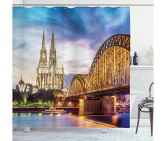 Old Bridge and Rhine Shower Curtain