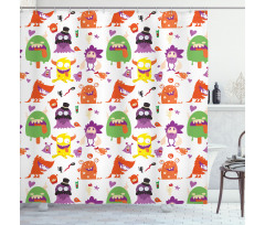 Monsters Animal Funny Cartoon Shower Curtain