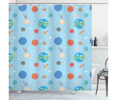 Colorful Galactic Elements Shower Curtain