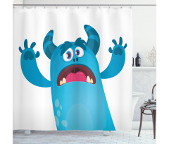 Roaring Monstrous Character Shower Curtain