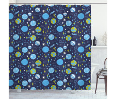 Hand Drawn Flying Elements Shower Curtain