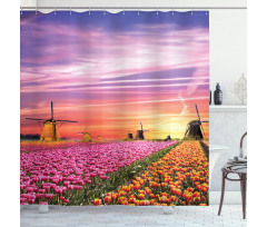 Scenic Tulip Fields Shower Curtain
