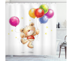 Teddy Bear with Baloon Shower Curtain
