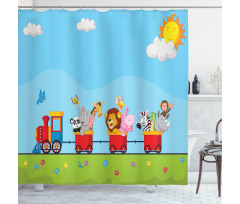 Cartoon Animal Sun Shower Curtain