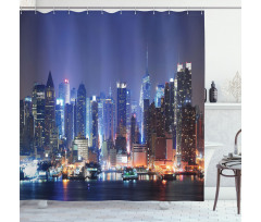 River and Skyline Photo Shower Curtain