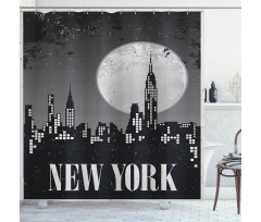 Grunge Nighttime City Shower Curtain