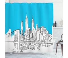 Pencil Drawn Brooklyn Shower Curtain