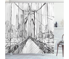 Creative Bridge Drawing Shower Curtain