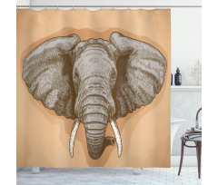 Wild Retro Elephants Shower Curtain