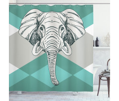 Minimalist Boho Elephant Shower Curtain
