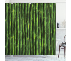 Tropical Bamboo Stems Shower Curtain