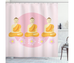 Lotus Flower Ethnic Art Shower Curtain