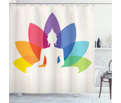 Colorful Lotus Flower Shower Curtain