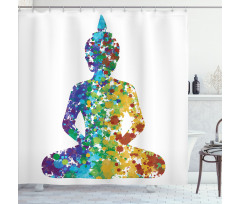 Meditating Silhouette Shower Curtain