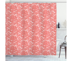 Abstract Red Caviar Graphic Shower Curtain