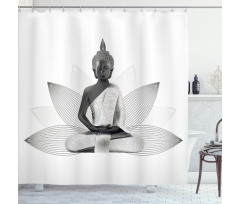 Lotus Far Eastern Style Shower Curtain